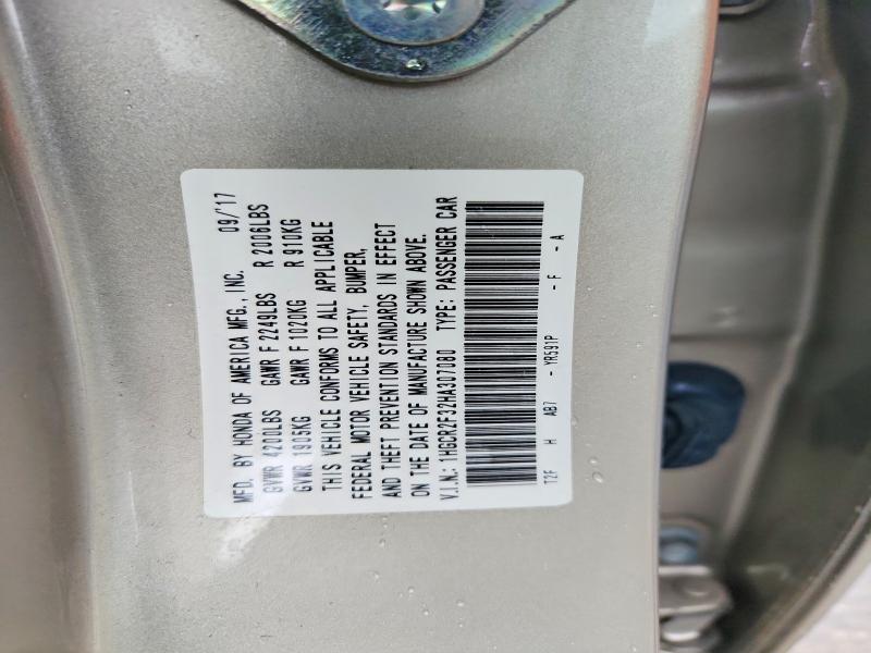 60234506 :رقم المزاد ، 1HGCR2F32HA307080 vin ، 2017 Honda Accord مزاد بيع