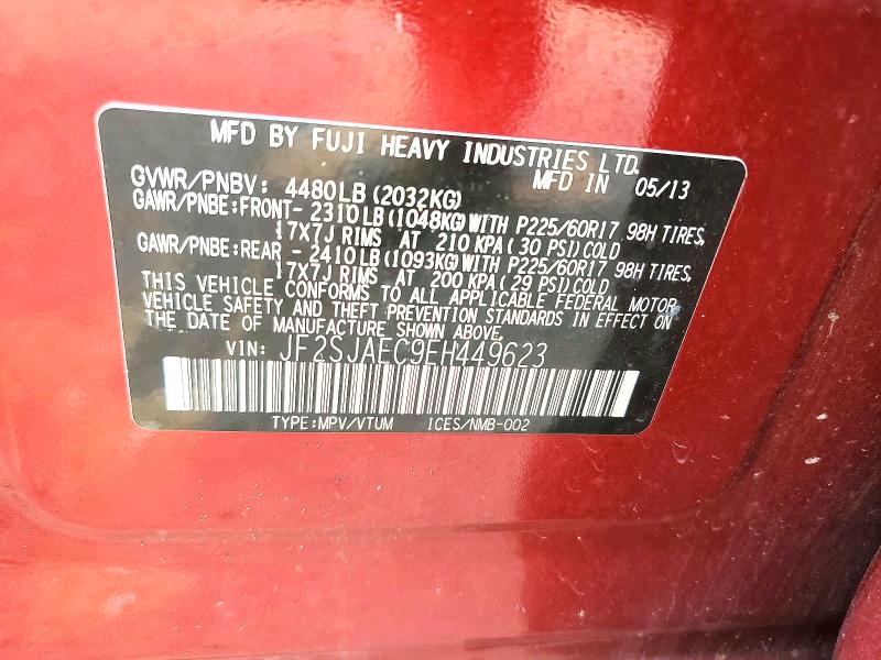 Aukcja sprzedaży 2014 Subaru Forester, vin: JF2SJAEC9EH449623, numer aukcji: 61131906