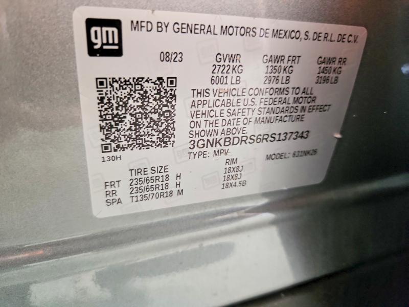 Продаж на аукціоні авто 2024 Chevrolet Blazer, vin: 3GNKBDRS6RS137343, номер лоту: 60308166