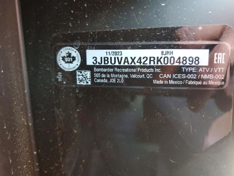 Auction sale of the 2024 Can-am Defender, vin: 3JBUVAX42RK004898, lot number: 59622726