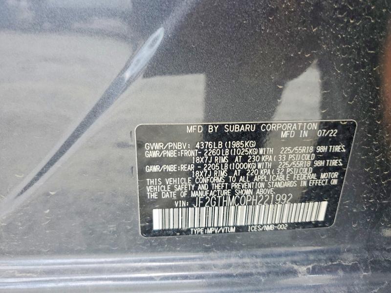 Aukcja sprzedaży 2023 Subaru Crosstrek, vin: JF2GTHMC0PH221992, numer aukcji: 60204316