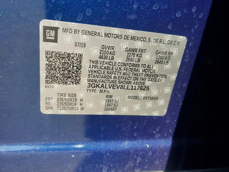 Aukcja sprzedaży 2020 Gmc Terrain, vin: 3GKALVEV8LL117625, numer aukcji: 62010336
