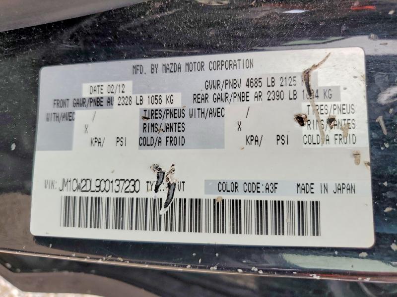 62974986 :رقم المزاد ، JM1CW2DL9C0137230 vin ، 2012 Mazda 5 مزاد بيع