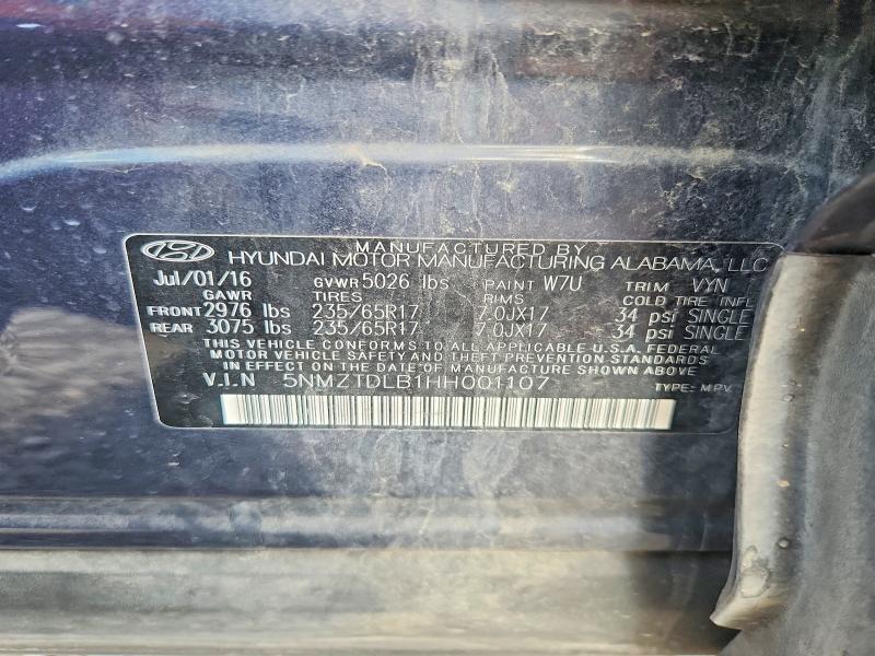 2017 Hyundai Santa Fe Sport მანქანა იყიდება აუქციონზე, vin: 5NMZTDLB1HH001107, აუქციონის ნომერი: 62780826