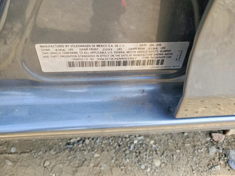 62106396 :رقم المزاد ، 3VWJZ7AJ4AM001867 vin ، 2010 Volkswagen Jetta مزاد بيع