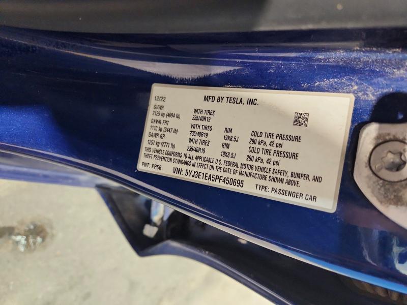 Продажа на аукционе авто 2023 Tesla Model 3, vin: 5YJ3E1EA5PF450695, номер лота: 63254126
