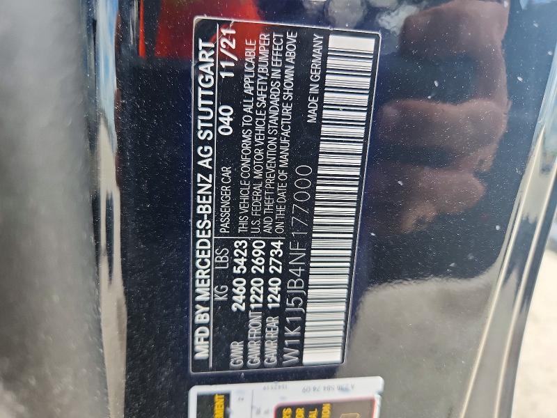 Продажа на аукционе авто 2022 Mercedes-benz E, vin: W1K1J5JB4NF177000, номер лота: 61572276