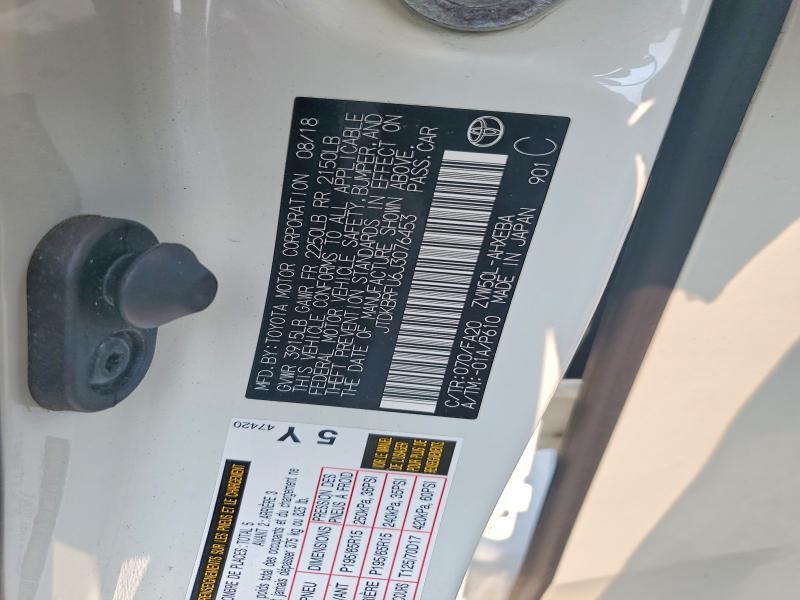 2018 Toyota Prius მანქანა იყიდება აუქციონზე, vin: JTDKBRFU6J3076453, აუქციონის ნომერი: 61235846