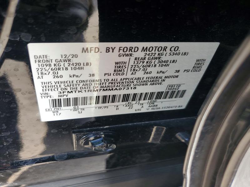 Продажа на аукционе авто 2021 Ford Mustang Mach-e, vin: 3FMTK1RM7MMA07318, номер лота: 62078016