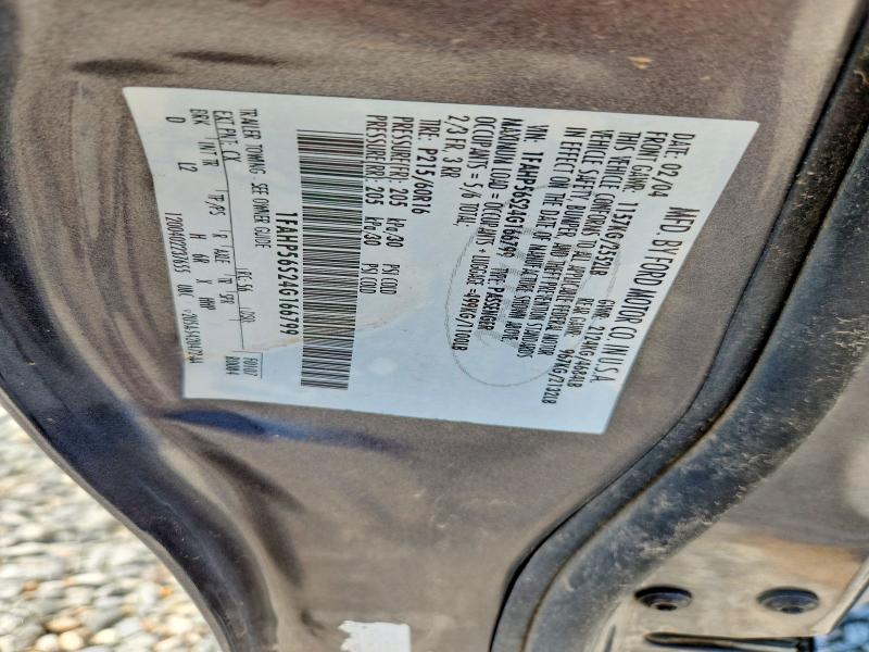60475176 :رقم المزاد ، 1FAHP56S24G166799 vin ، 2004 Ford Taurus مزاد بيع