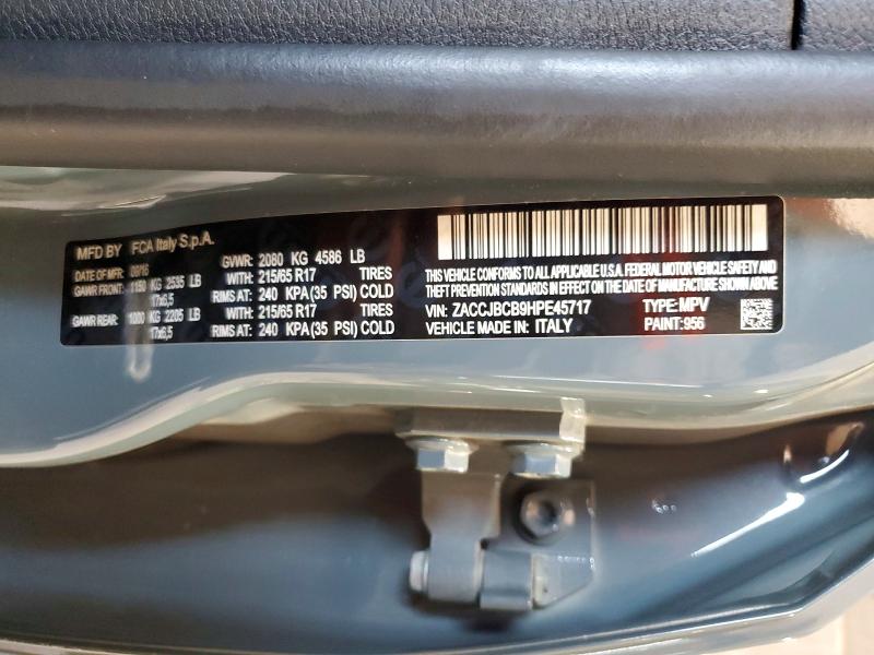 85980275 :رقم المزاد ، ZACCJBCB9HPE45717 vin ، 2017 Jeep Renegade مزاد بيع