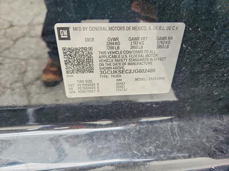 Продажа на аукционе авто 2018 Chevrolet Silverado, vin: 3GCUKSEC2JG602485, номер лота: 61645736