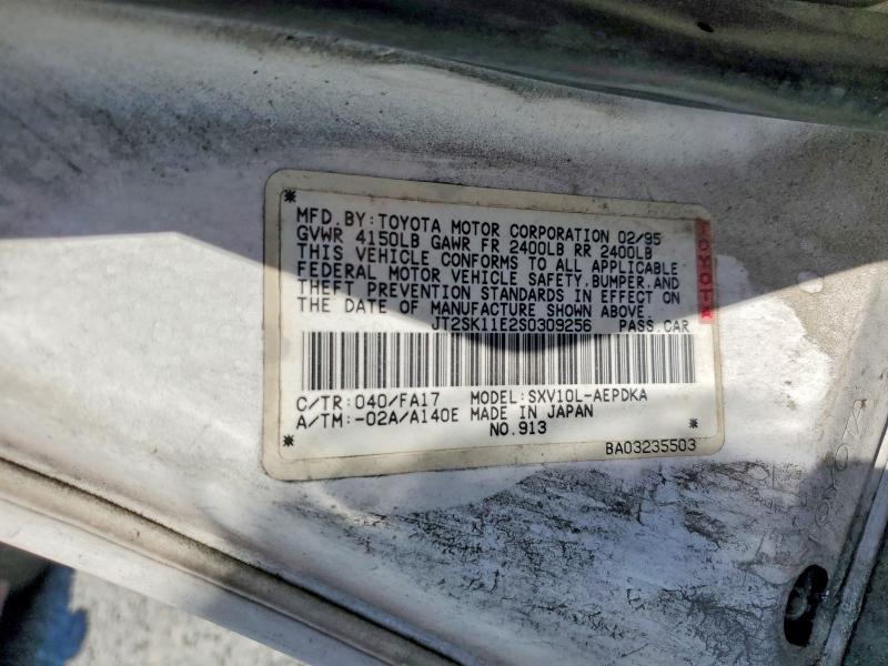59226726 :رقم المزاد ، JT2SK11E2S0309256 vin ، 1995 Toyota Camry مزاد بيع