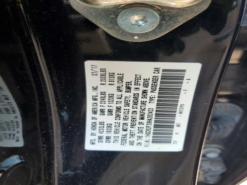 Продаж на аукціоні авто 2017 Honda Accord, vin: 1HGCR2F39HA263403, номер лоту: 61228376