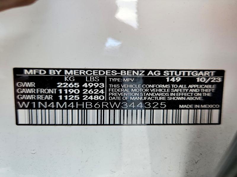 Продажа на аукционе авто 2024 Mercedes-benz Glb, vin: W1N4M4HB6RW344325, номер лота: 60018246