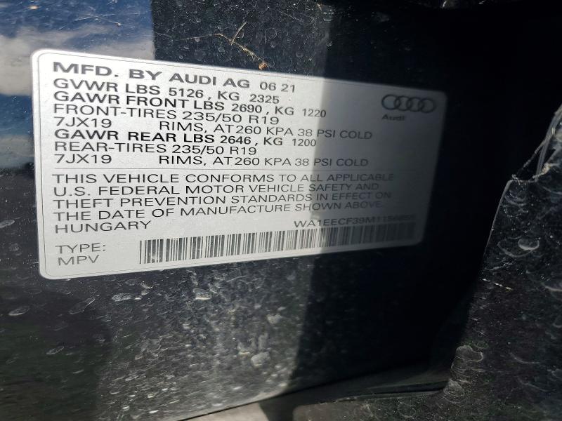 Продажа на аукционе авто 2021 Audi Q3, vin: WA1EECF39M1156865, номер лота: 59394276