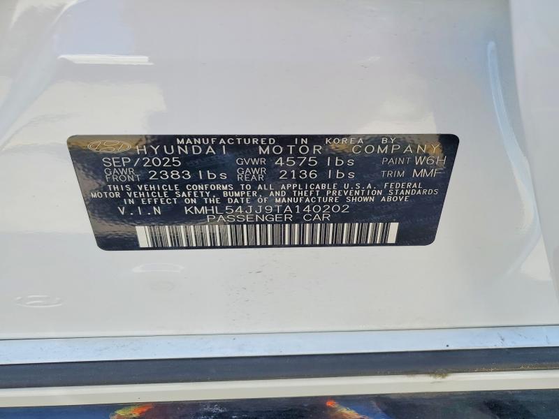 Продаж на аукціоні авто 2026 Hyundai Sonata Hybrid, vin: KMHL54JJ9TA140202, номер лоту: 61843206