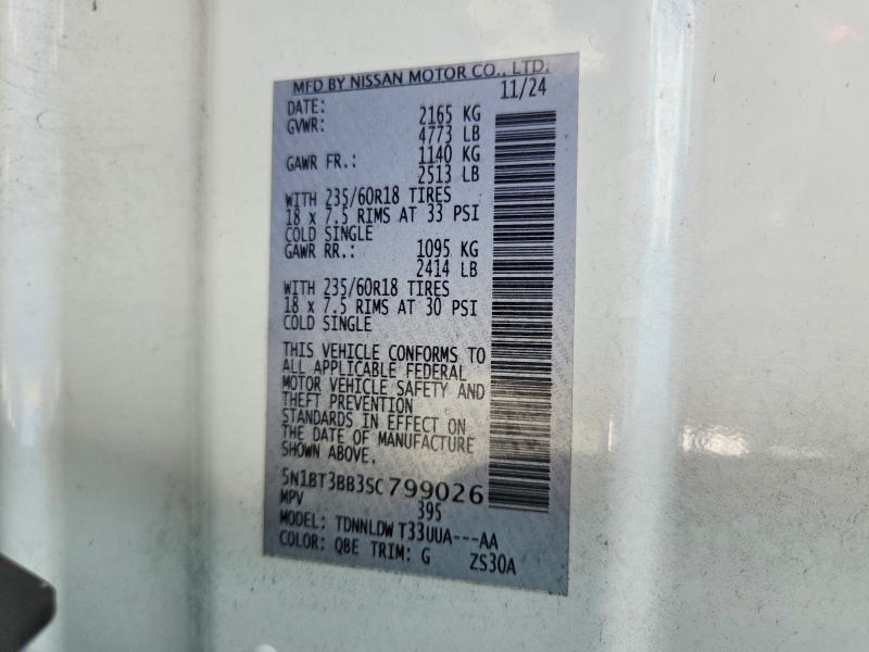 Aukcja sprzedaży 2025 Nissan Rogue, vin: 5N1BT3BB3SC799026, numer aukcji: 62583876