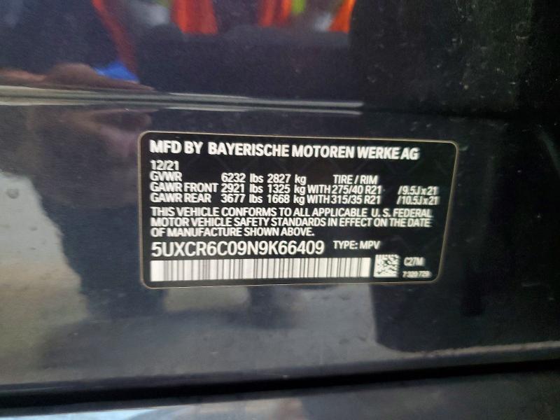 Продаж на аукціоні авто 2022 Bmw X5, vin: 5UXCR6C09N9K66409, номер лоту: 62132306