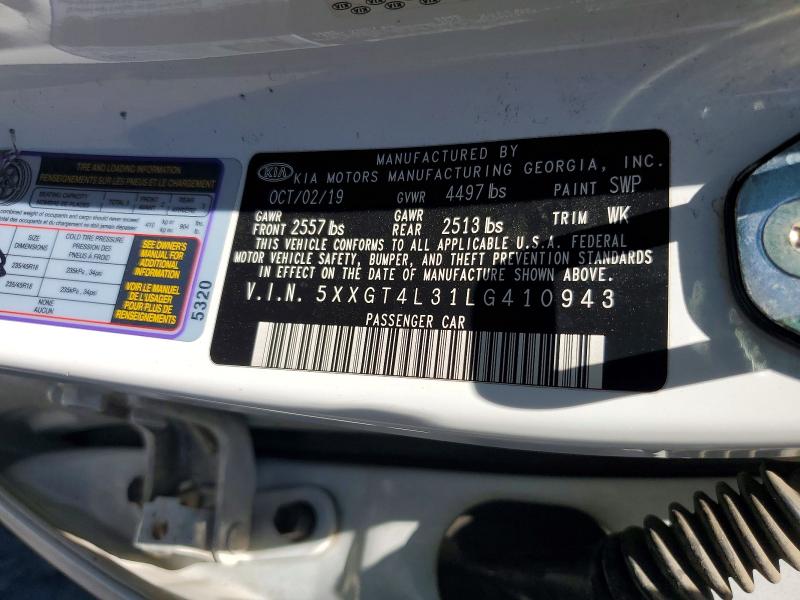 Продаж на аукціоні авто 2020 Kia Optima, vin: 5XXGT4L31LG410943, номер лоту: 62985556