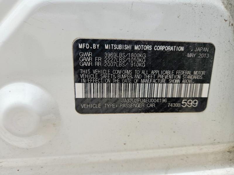 Продажа на аукционе авто 2014 Mitsubishi Lancer, vin: JA32U2FU4EU004196, номер лота: 61050296