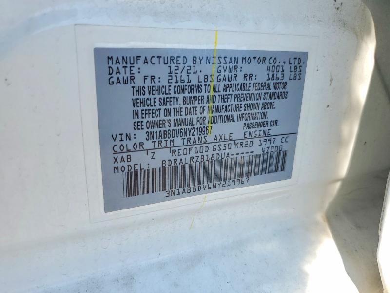Aukcja sprzedaży 2022 Nissan Sentra, vin: 3N1AB8DV6NY219967, numer aukcji: 59853236