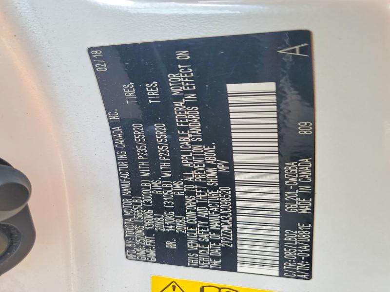 62061916 :رقم المزاد ، 2T2ZZMCA3JC098520 vin ، 2018 Lexus Rx 350 مزاد بيع