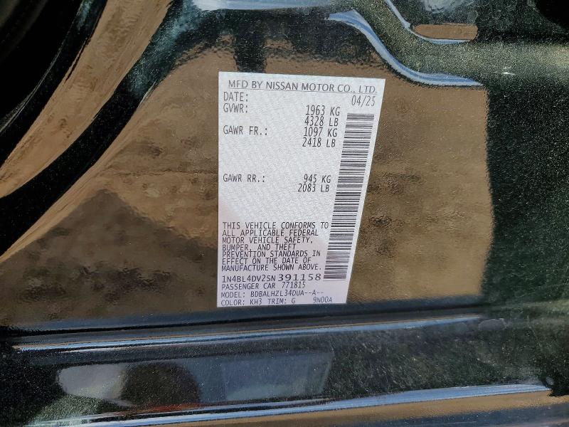 Продаж на аукціоні авто 2025 Nissan Altima, vin: 1N4BL4DV2SN391158, номер лоту: 61600736