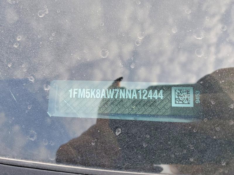 2022 Ford Explorer მანქანა იყიდება აუქციონზე, vin: 1FM5K8AW7NNA12444, აუქციონის ნომერი: 61857296