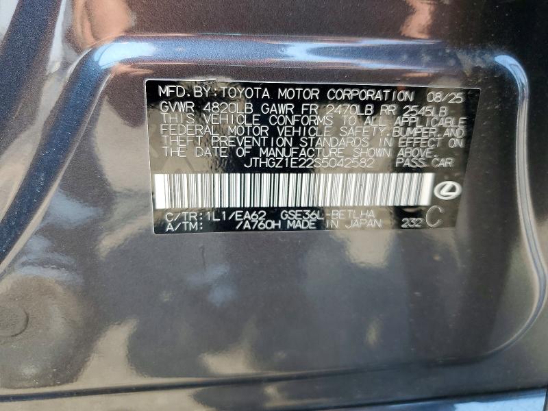 Продажа на аукционе авто 2025 Lexus Is 350, vin: JTHGZ1E22S5042582, номер лота: 59621056