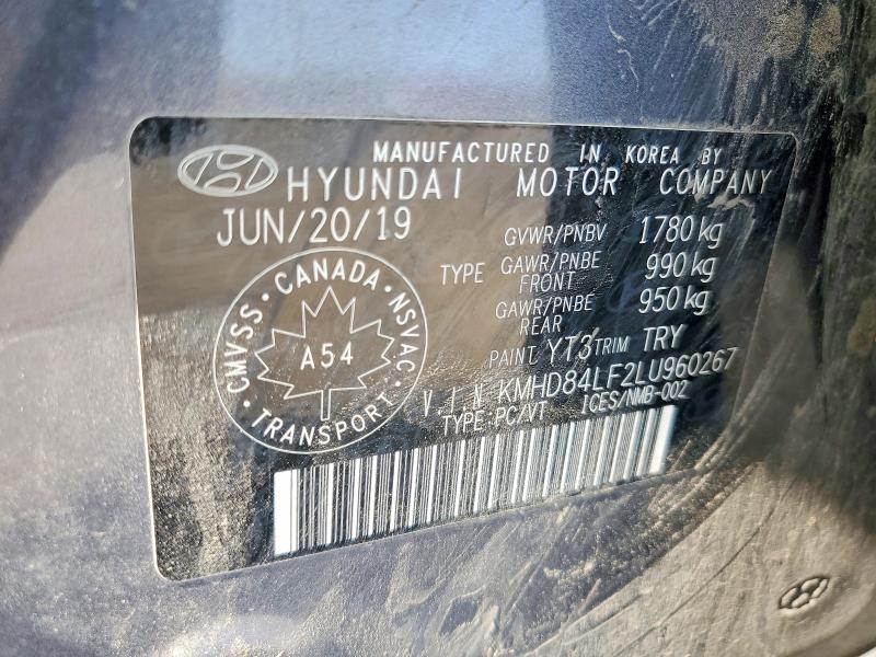 Продажа на аукционе авто 2020 Hyundai Elantra, vin: KMHD84LF2LU960267, номер лота: 85460625