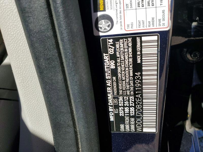 62879816 :رقم المزاد ، WDDLJ7DB2EA119934 vin ، 2014 Mercedes-benz Cls مزاد بيع