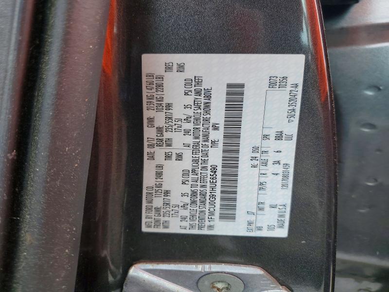60993106 :رقم المزاد ، 1FMCU0G91HUE65490 vin ، 2017 Ford Escape مزاد بيع