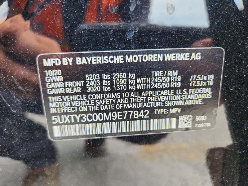 Aukcja sprzedaży 2021 Bmw X3, vin: 5UXTY3C00M9E77842, numer aukcji: 61675886