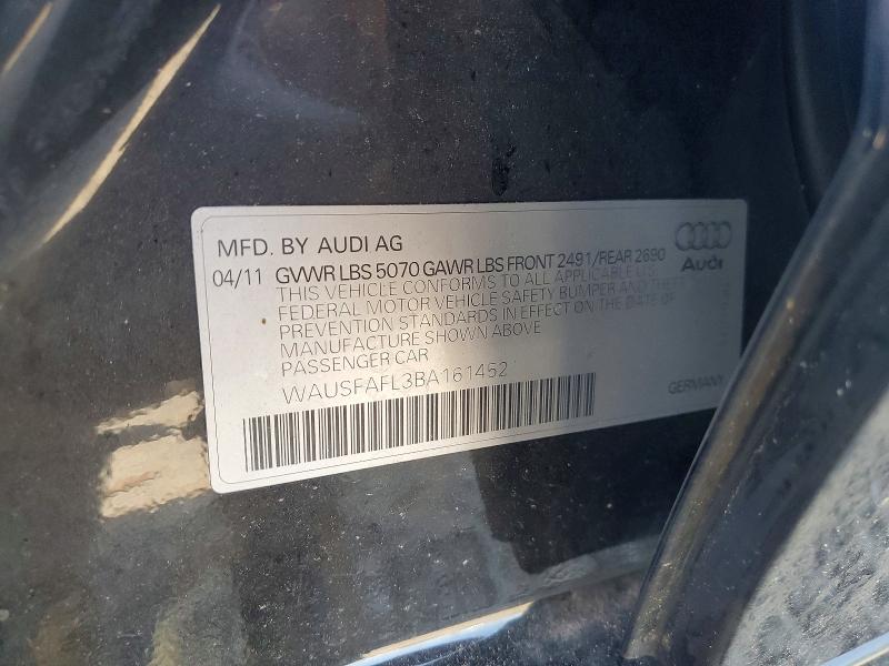 Aukcja sprzedaży 2011 Audi A4, vin: WAUSFAFL3BA161452, numer aukcji: 62402776