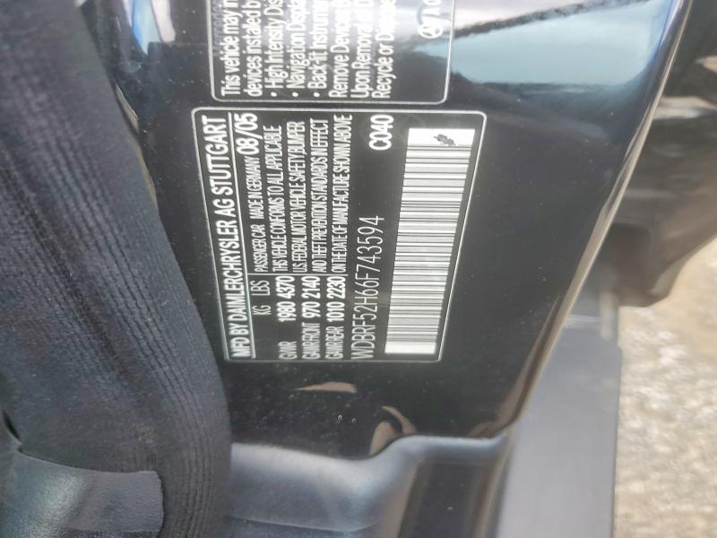 2006 Mercedes-benz C მანქანა იყიდება აუქციონზე, vin: WDBRF52H66F743594, აუქციონის ნომერი: 62310476