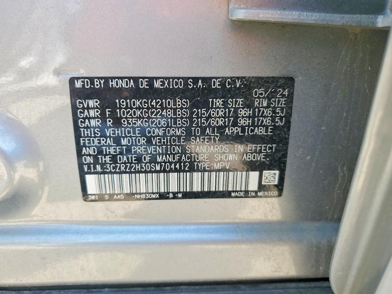 62019826 :رقم المزاد ، 3CZRZ2H30SM704412 vin ، 2025 Honda Hr-v مزاد بيع
