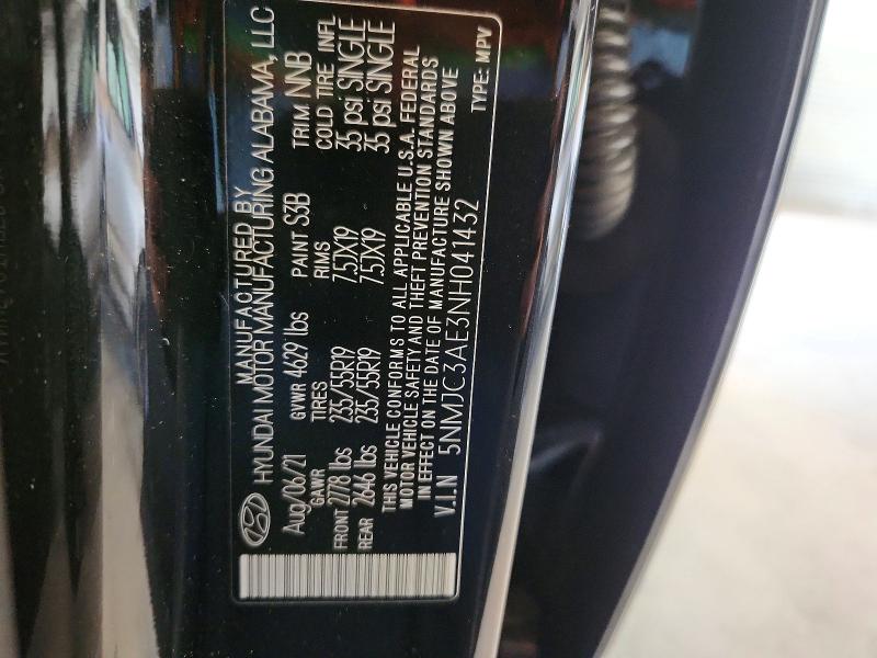 60208716 :رقم المزاد ، 5NMJC3AE3NH041432 vin ، 2022 Hyundai Tucson مزاد بيع