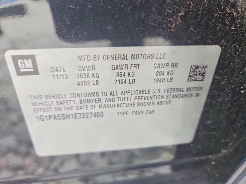 2014 Chevrolet Cruze მანქანა იყიდება აუქციონზე, vin: 1G1PA5SH1E7227460, აუქციონის ნომერი: 61536636