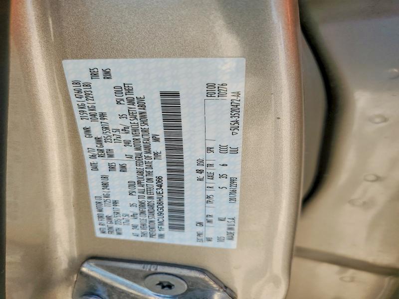 Aukcja sprzedaży 2017 Ford Escape, vin: 1FMCU9GD8HUE34066, numer aukcji: 63095246