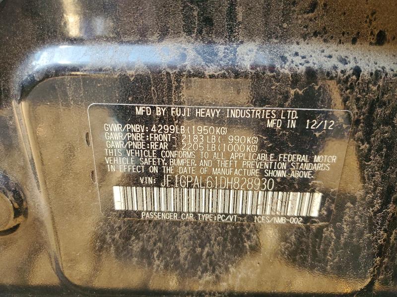 Продажа на аукционе авто 2013 Subaru Impreza, vin: JF1GPAL61DH828930, номер лота: 59395936