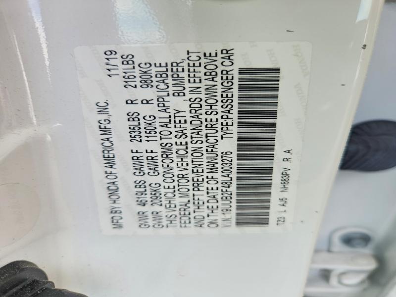 2020 Acura Tlx მანქანა იყიდება აუქციონზე, vin: 19UUB2F48LA003276, აუქციონის ნომერი: 60392096