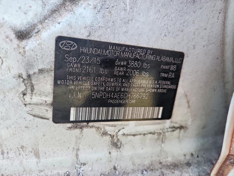 Aukcja sprzedaży 2016 Hyundai Elantra, vin: 5NPDH4AE6GH766792, numer aukcji: 61425096