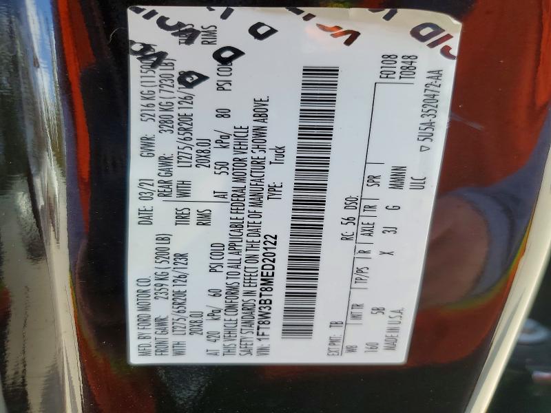 Продаж на аукціоні авто 2021 Ford F350, vin: 1FT8W3BT8MED20122, номер лоту: 62488356