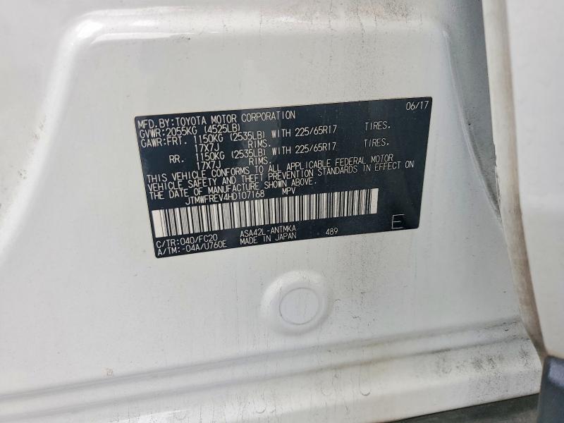 2017 Toyota Rav4 მანქანა იყიდება აუქციონზე, vin: JTMWFREV4HD107168, აუქციონის ნომერი: 62898516