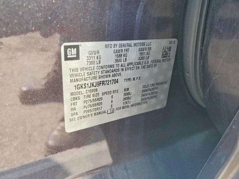 63158736 :رقم المزاد ، 1GKS1JKJ9FR721704 vin ، 2015 Gmc Yukon Xl مزاد بيع