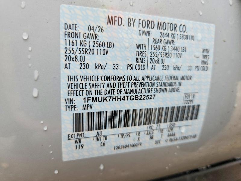 60701616 :رقم المزاد ، 1FMUK7HH4TGB22527 vin ، 2026 Ford Explorer مزاد بيع