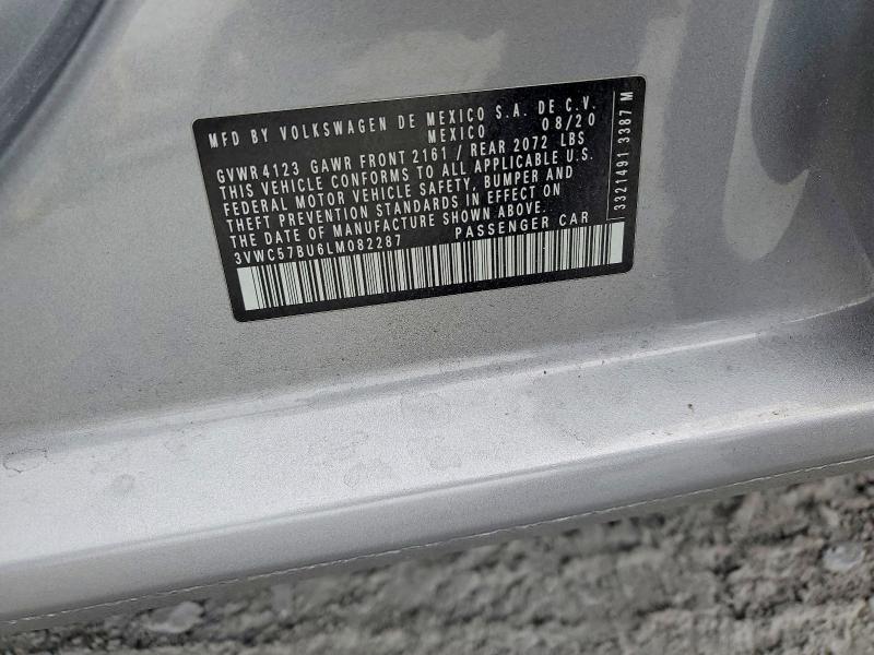 2020 Volkswagen Jetta მანქანა იყიდება აუქციონზე, vin: 3VWC57BU6LM082287, აუქციონის ნომერი: 63291756