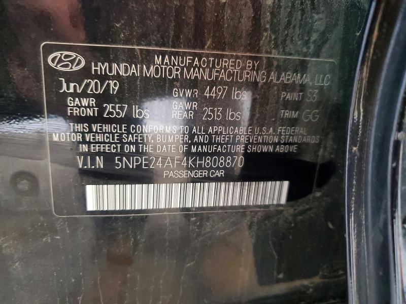 62634926 :رقم المزاد ، 5NPE24AF4KH808870 vin ، 2019 Hyundai Sonata مزاد بيع