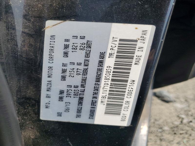 97682395 :رقم المزاد ، JM1BL1V71D1850859 vin ، 2013 Mazda 3 مزاد بيع